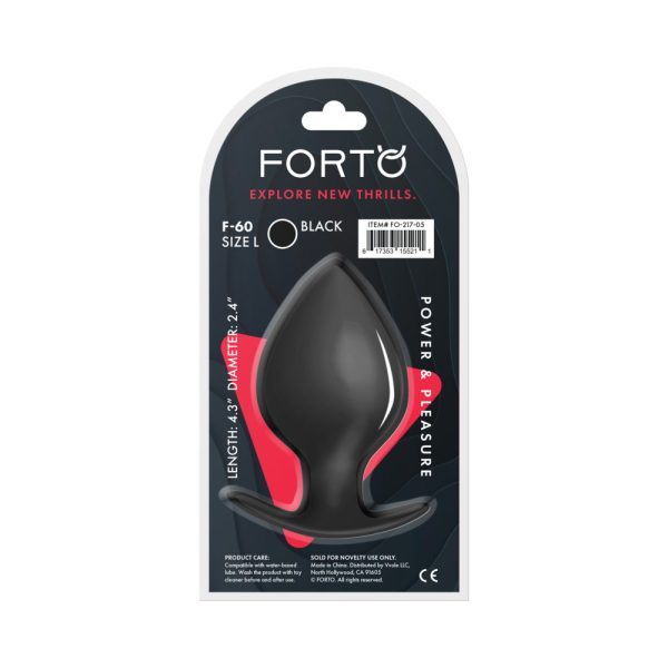 Forto F-60 Spade Silicone Anal Plug Large Black - Image 6