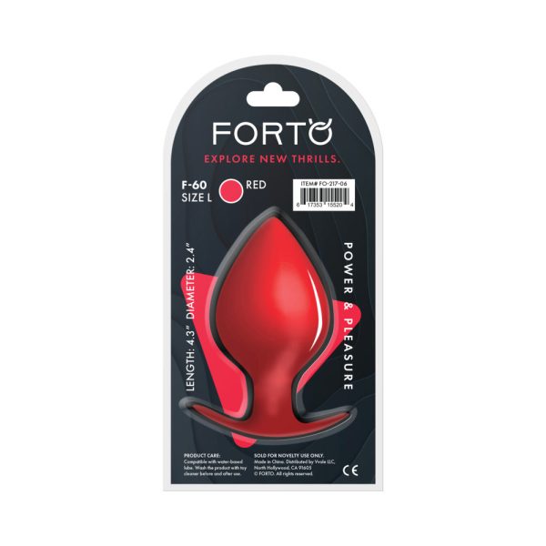 Forto F-60 Spade Silicone Anal Plug Large Red - Image 6