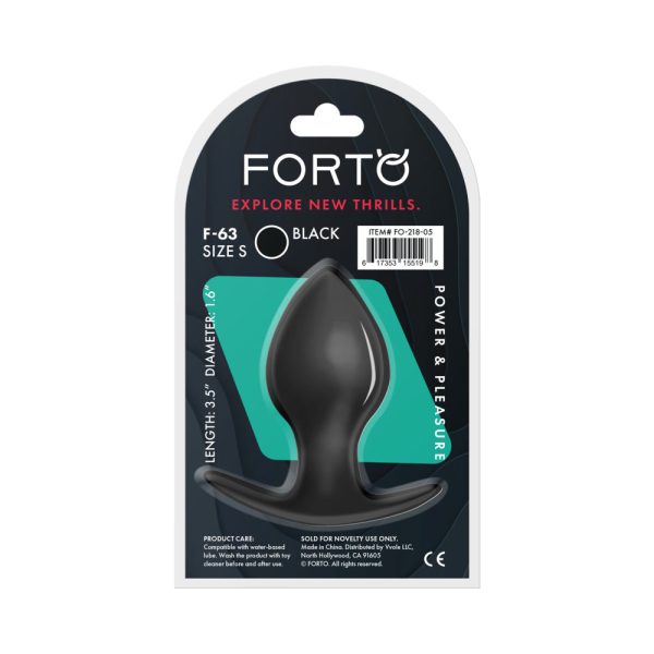 Forto F-63 Rattler Spade Silicone Anal Plug Small Black - Image 6