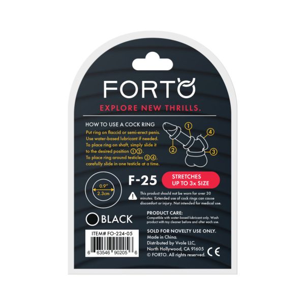 Forto F-25 Liquid Silicone Cockring 23mm Black - Image 6