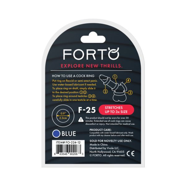 Forto F-25 Liquid Silicone Cockring 23mm Blue - Image 6