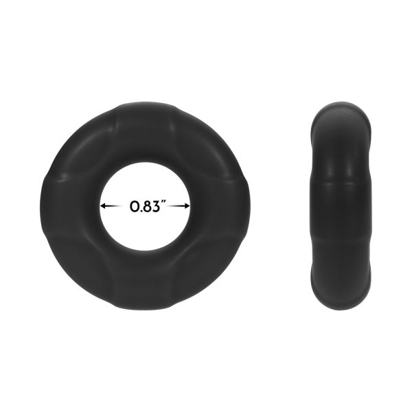 Forto F-33 Liquid Silicone Cockring Medium Black - Image 5