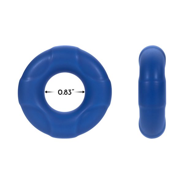 Forto F-33 Liquid Silicone Cockring Medium Blue - Image 5