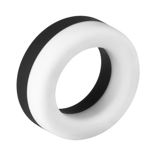 Forto F-19 Liquid Silicone 2-Tone Cockring Black/White - Image 3