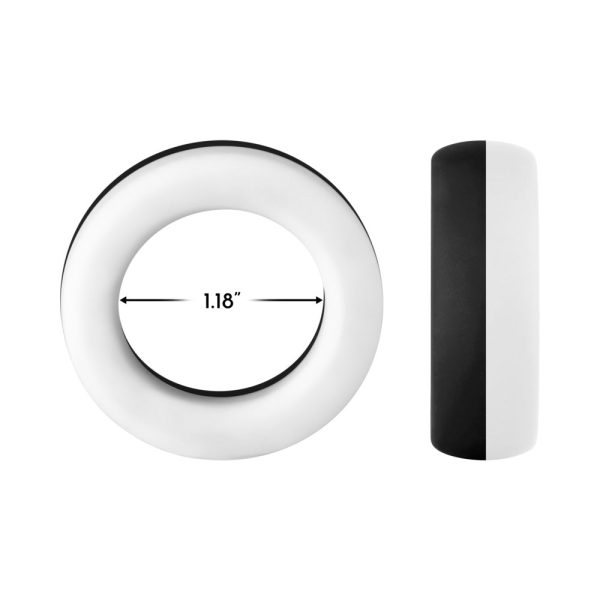 Forto F-19 Liquid Silicone 2-Tone Cockring Black/White - Image 6