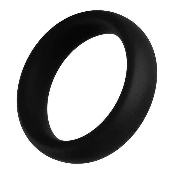 Forto F-64 Wide Liquid Silicone Cockring Large Black - Image 4