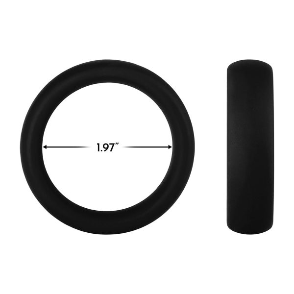 Forto F-64 Wide Liquid Silicone Cockring Large Black - Image 5