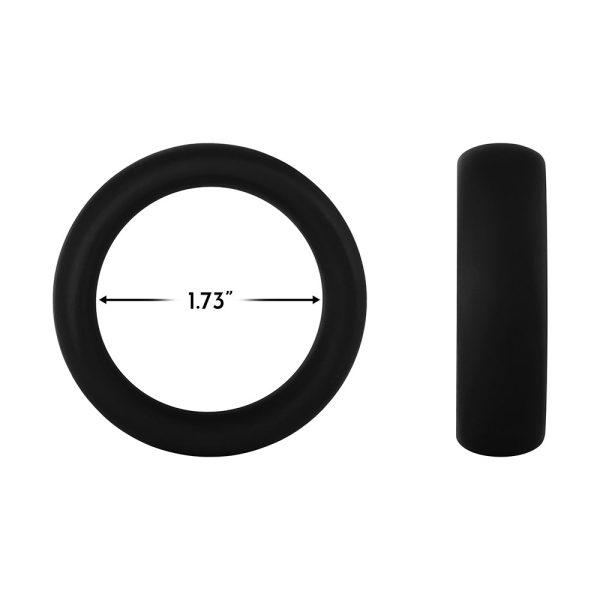 Forto F-64 Wide Liquid Silicone Cockring Medium Black - Image 5