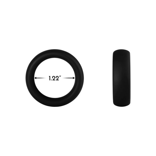 Forto F-64 Wide Liquid Silicone Cockring Small Black - Image 5