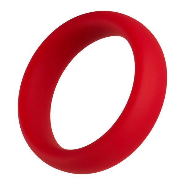 Forto F-64 Wide Liquid Silicone Cockring Large Red - Image 4