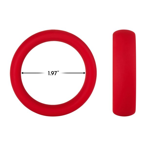 Forto F-64 Wide Liquid Silicone Cockring Large Red - Image 5