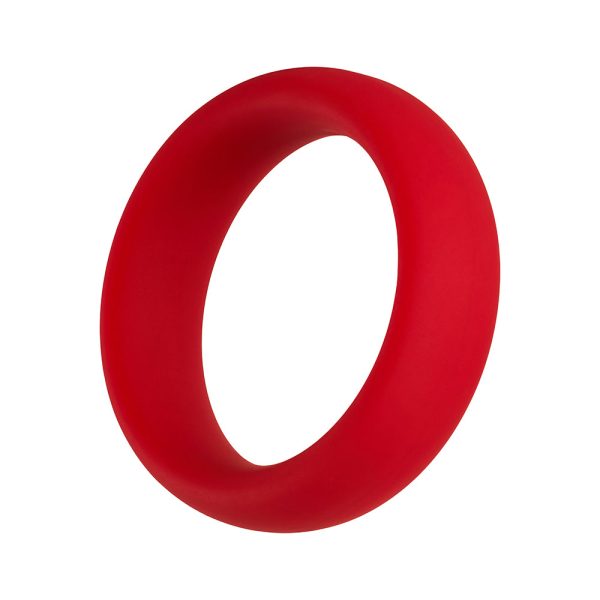 Forto F-64 Wide Liquid Silicone Cockring Medium Red - Image 4