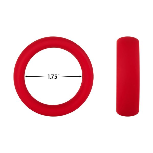 Forto F-64 Wide Liquid Silicone Cockring Medium Red - Image 5