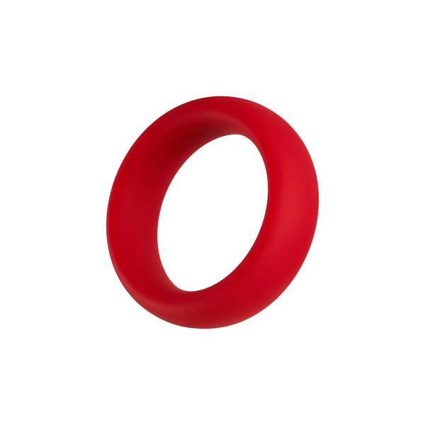Forto F-64 Wide Liquid Silicone Cockring Small Red - Image 4