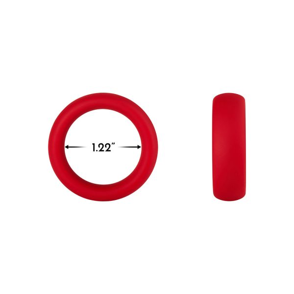 Forto F-64 Wide Liquid Silicone Cockring Small Red - Image 5