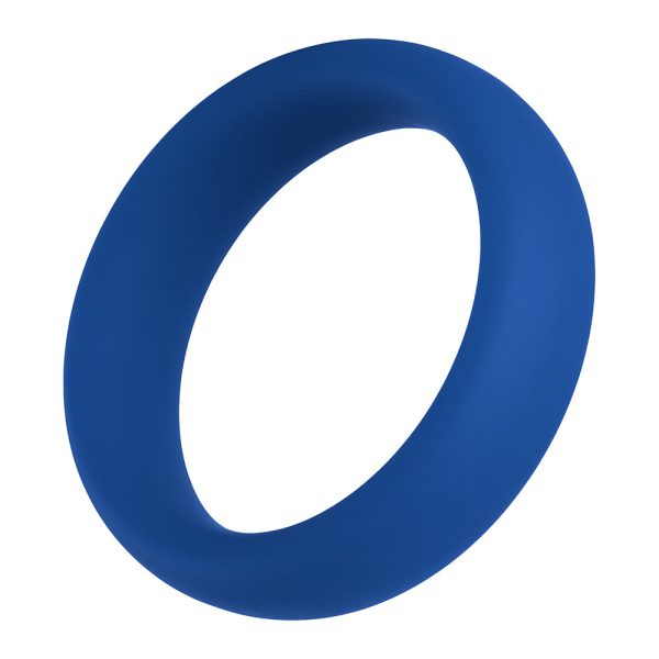Forto F-64 Wide Liquid Silicone Cockring Large Blue - Image 4