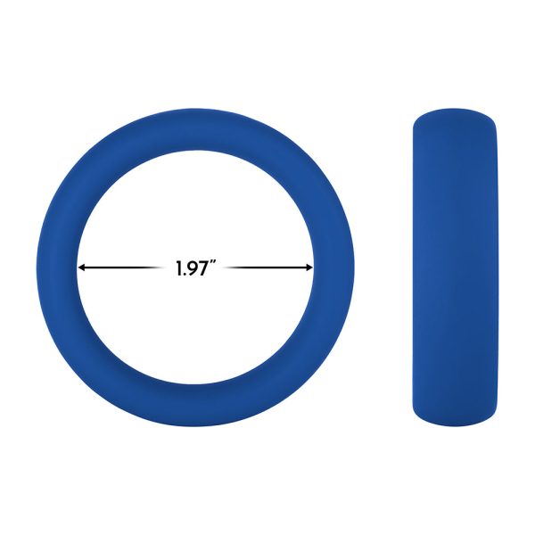 Forto F-64 Wide Liquid Silicone Cockring Large Blue - Image 5