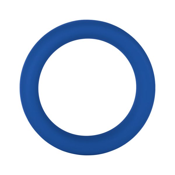 Forto F-64 Wide Liquid Silicone Cockring Medium Blue - Image 2