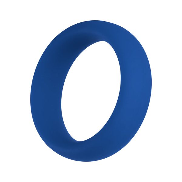 Forto F-64 Wide Liquid Silicone Cockring Medium Blue - Image 4