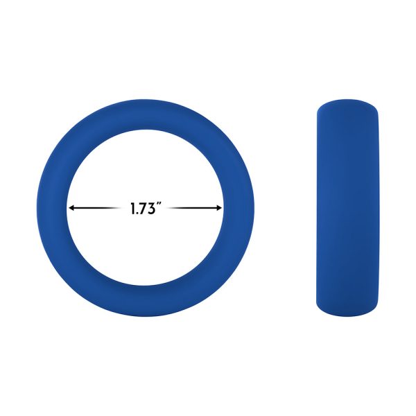 Forto F-64 Wide Liquid Silicone Cockring Medium Blue - Image 5
