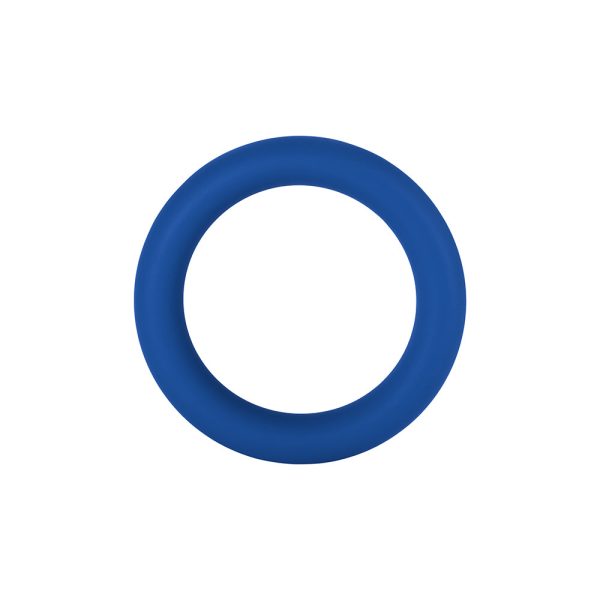 Forto F-64 Wide Liquid Silicone Cockring Small Blue - Image 2