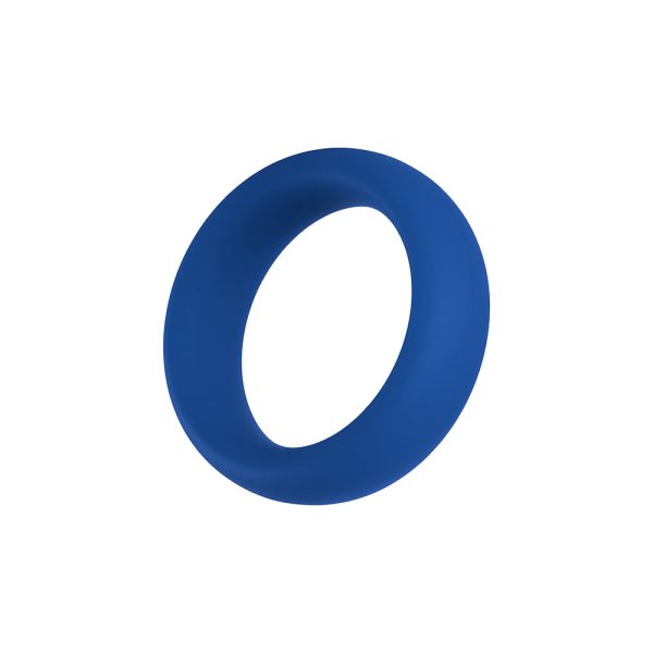 Forto F-64 Wide Liquid Silicone Cockring Small Blue - Image 4