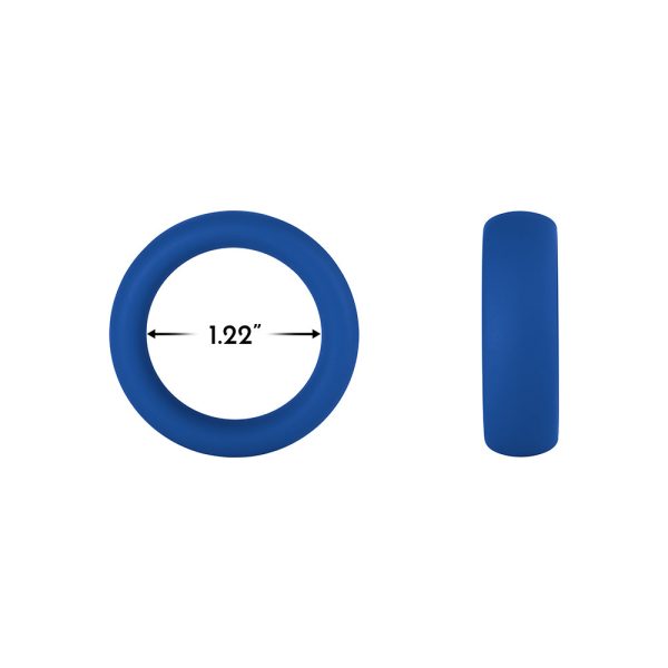 Forto F-64 Wide Liquid Silicone Cockring Small Blue - Image 5