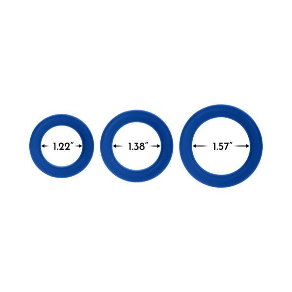 Forto F-61 3-Piece Silicone Cockring Set Blue - Image 5