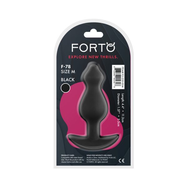 Forto F-78 Pointee Silicone Anal Plug Medium Black - Image 6