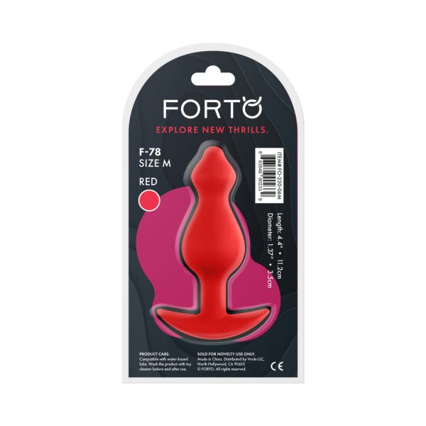 Forto F-78 Pointee Silicone Anal Plug Medium Red - Image 6
