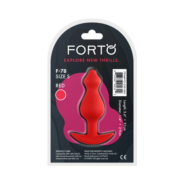 Forto F-78 Pointee Silicone Anal Plug Small Red - Image 6