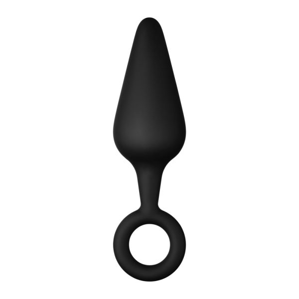 Forto F-10 Silicone Anal Plug with Pull Ring Large Black - Image 2