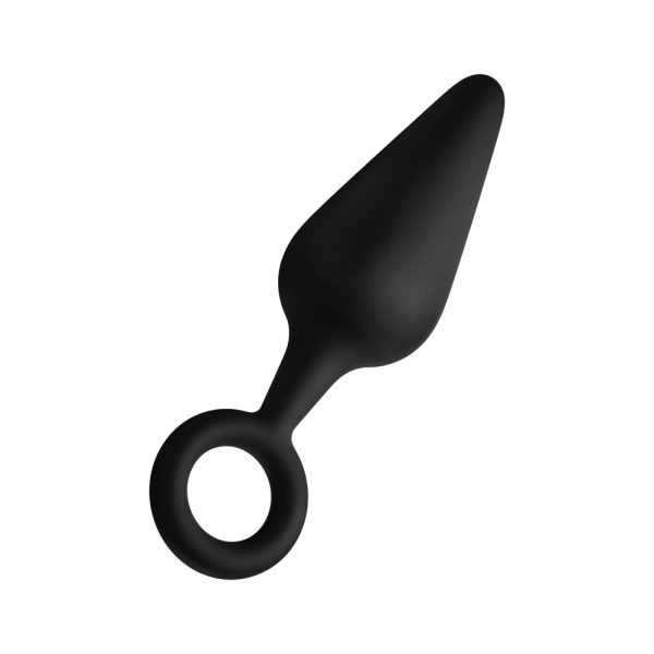Forto F-10 Silicone Anal Plug with Pull Ring Large Black - Image 4