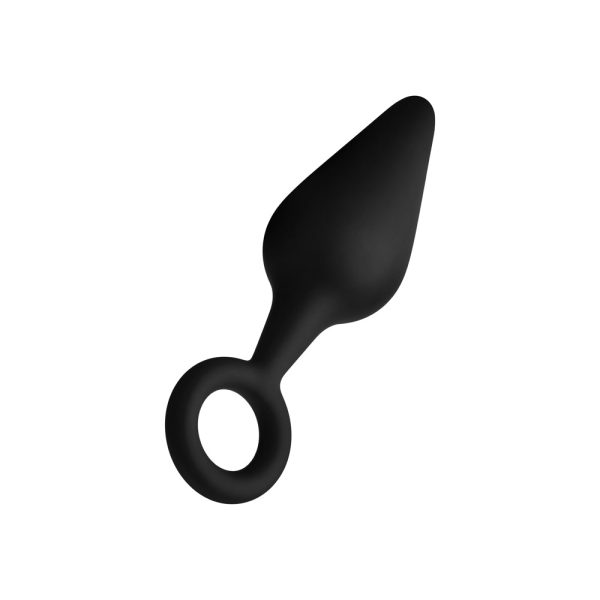 Forto F-10 Silicone Anal Plug with Pull Ring Medium Black - Image 4