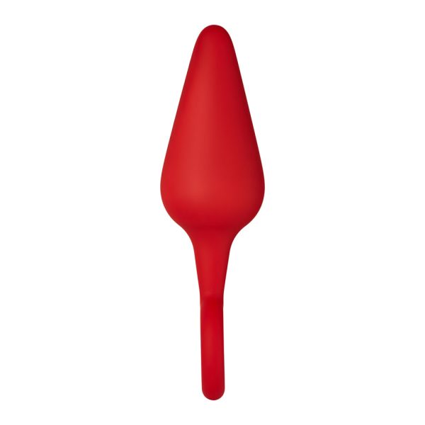 Forto F-10 Silicone Anal Plug with Pull Ring Large Red - Image 3