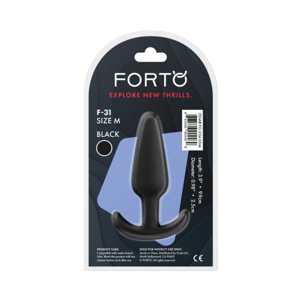 Forto F-31 Silicone Anal Plug Medium Black - Image 6
