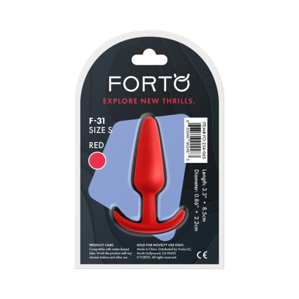 Forto F-31 Silicone Anal Plug Small Red - Image 6