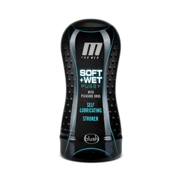 M for Men Soft + Wet Pussy with Pleasure Orbs Self-Lubricating Vagina Stroker Beige - Image 2