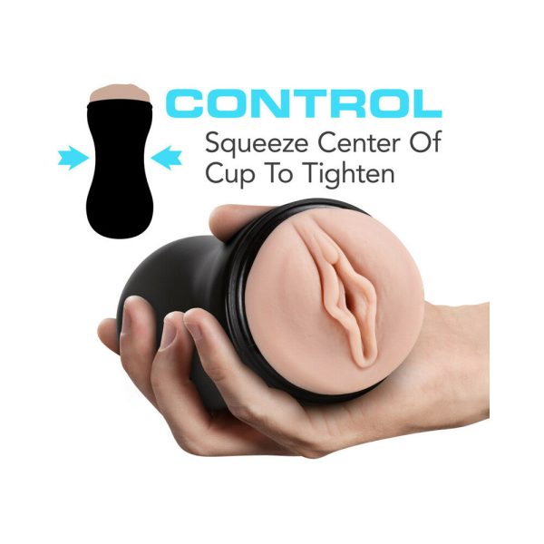 M for Men Soft + Wet Pussy with Pleasure Orbs Self-Lubricating Vagina Stroker Beige - Image 5
