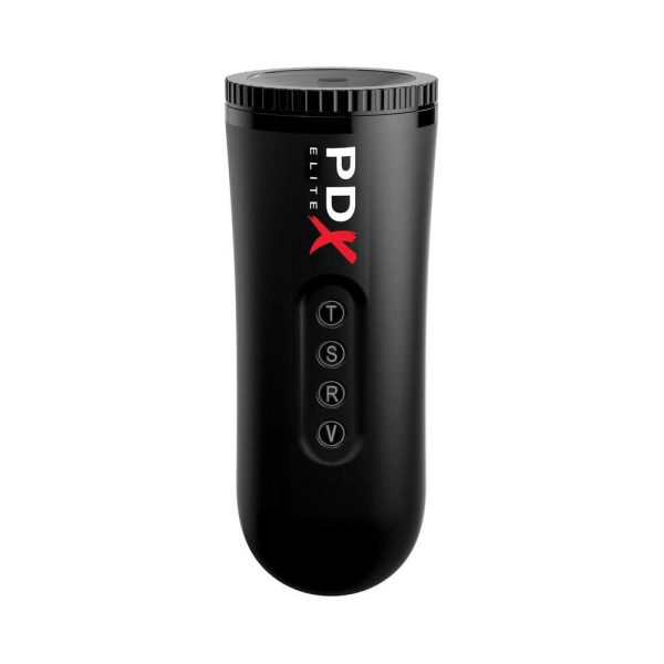 PDX Elite Moto Blower Rechargeable Thrusting Vibrating Suction Masturbator Clear/Black - Image 3