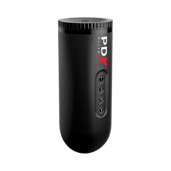 PDX Elite Moto Blower Rechargeable Thrusting Vibrating Suction Masturbator Clear/Black - Image 5