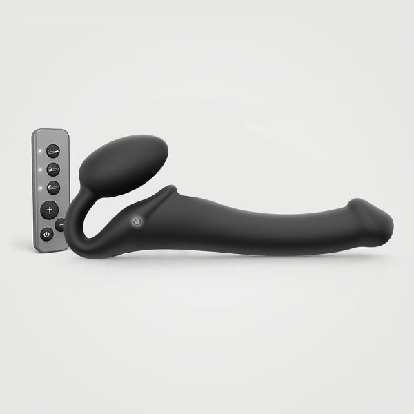 Strap-On-Me Rechargeable Remote-Controlled Silicone Vibrating Bendable Strap-On Black M - Image 2