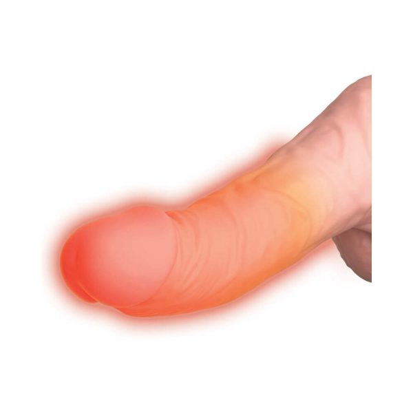 King Cock Plus 6.5 in. Thrusting Cock With Balls Rechargeable Realistic Vibrator Beige - Image 7