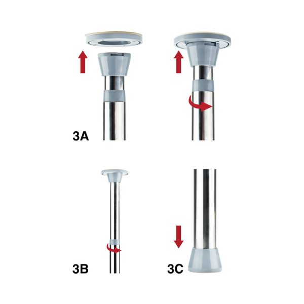 Ouch! Fully Adjustable Dance Pole Silver - Image 3