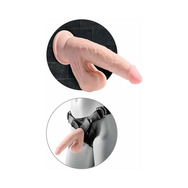 King Cock Plus 6 in. Triple-Density Cock With Swinging Balls Dildo Beige - Image 5