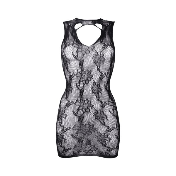 Le Desir High Neck Lace Mini Dress Black O/S - Image 5