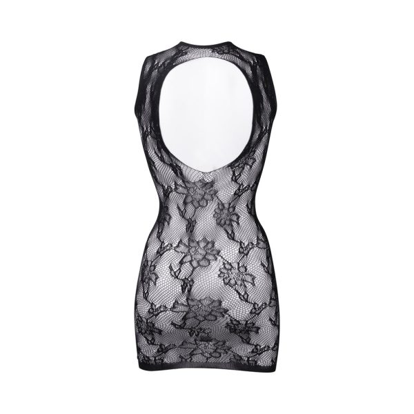 Le Desir High Neck Lace Mini Dress Black O/S - Image 6