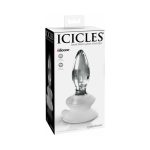 Icicles No. 91 Glass Anal Plug With Suction Cup Clear