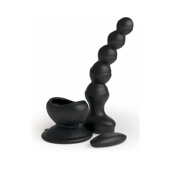 3Some Wall Banger Vibrating Anal Beads With Suction Cup Black - Image 2