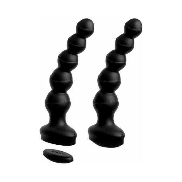 3Some Wall Banger Vibrating Anal Beads With Suction Cup Black - Image 3